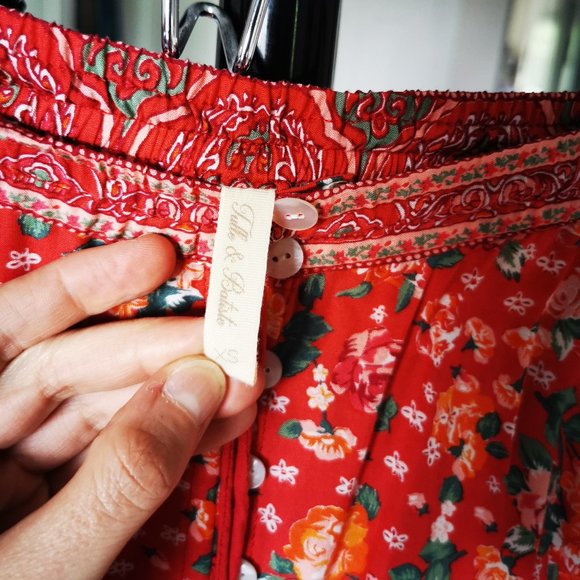 Red Floral Maxi Skirt - Picture 2 of 8